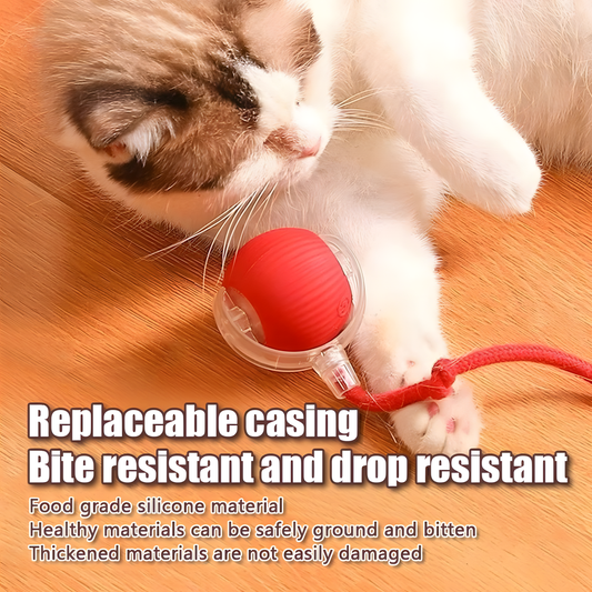 Smart Interactive Cat Ball Toy - Automatic Moving Rolling Ball with Rope Tail