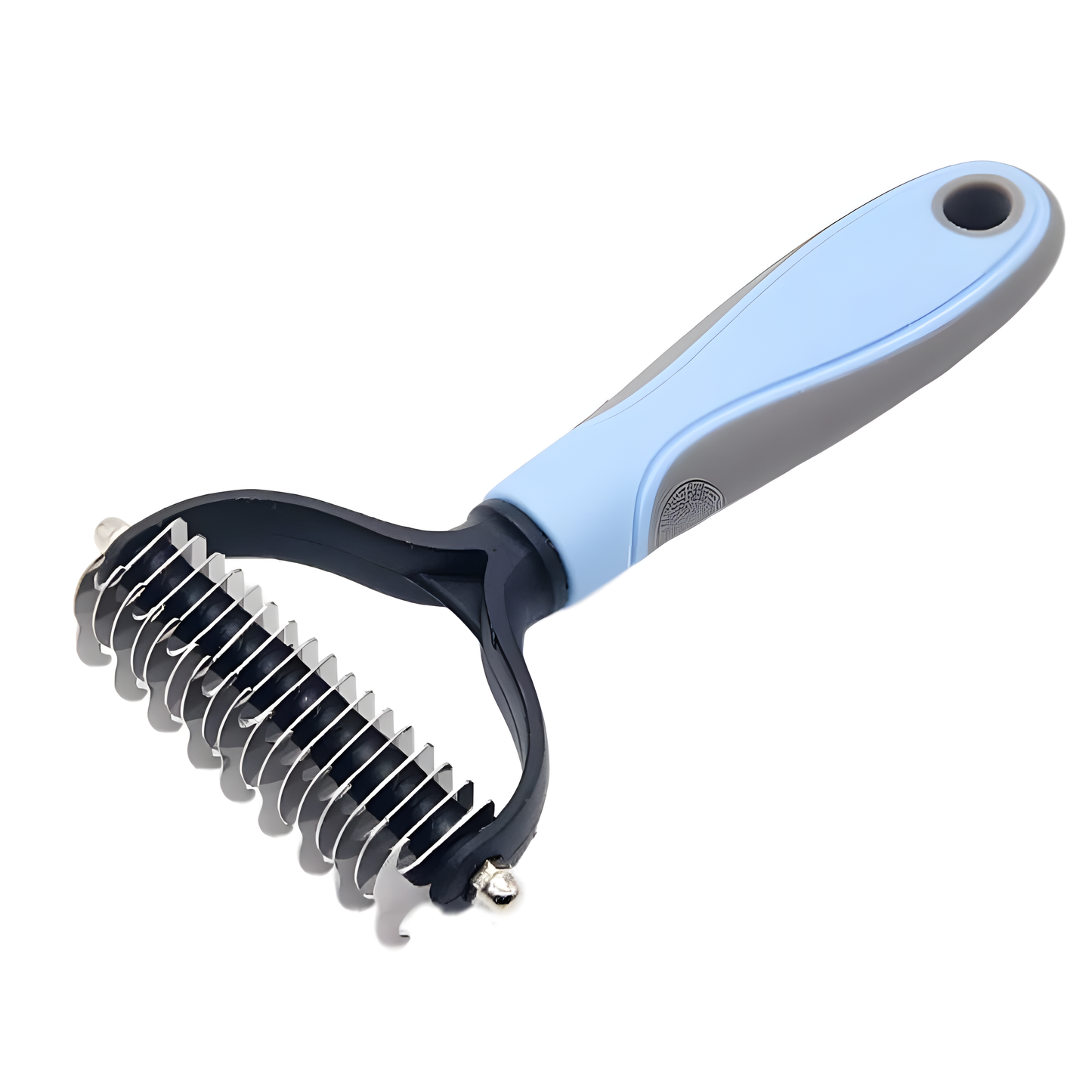 Dual-Sided Pet Grooming Rake & Undercoat Deshedding Tool for Dogs & Cats