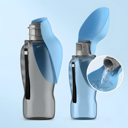 Leakproof Portable Pet Water Bottle - 2-in-1 Travel Drink Bottle & Bowl for Dogs