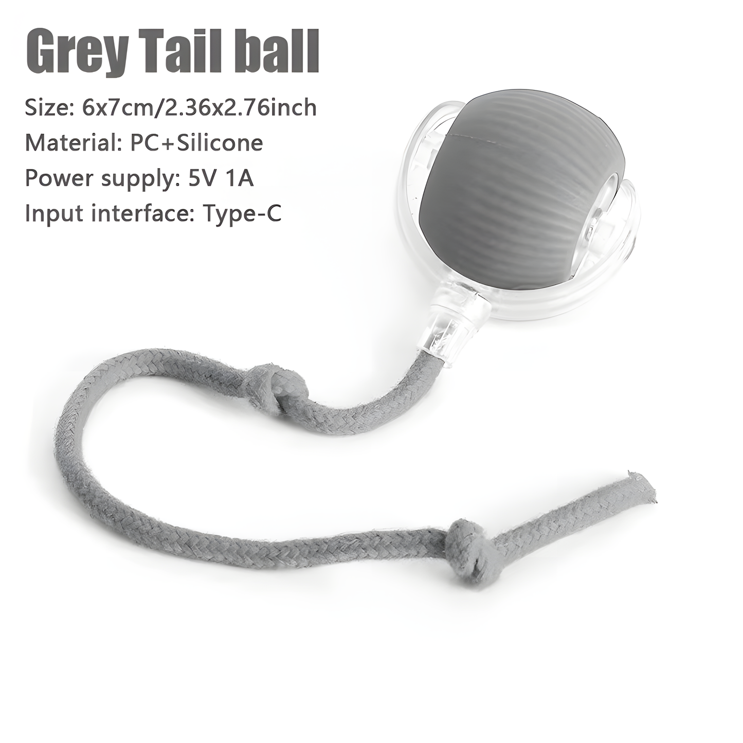 Smart Interactive Cat Ball Toy - Automatic Moving Rolling Ball with Rope Tail