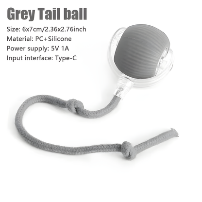 Smart Interactive Cat Ball Toy - Automatic Moving Rolling Ball with Rope Tail