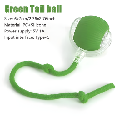 Smart Interactive Cat Ball Toy - Automatic Moving Rolling Ball with Rope Tail