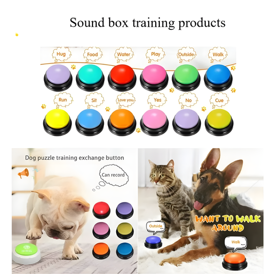 Aufnehmbare Tiertrainings-Buzzer-Tasten – Sprechende Tasten für Hunde und Katzen