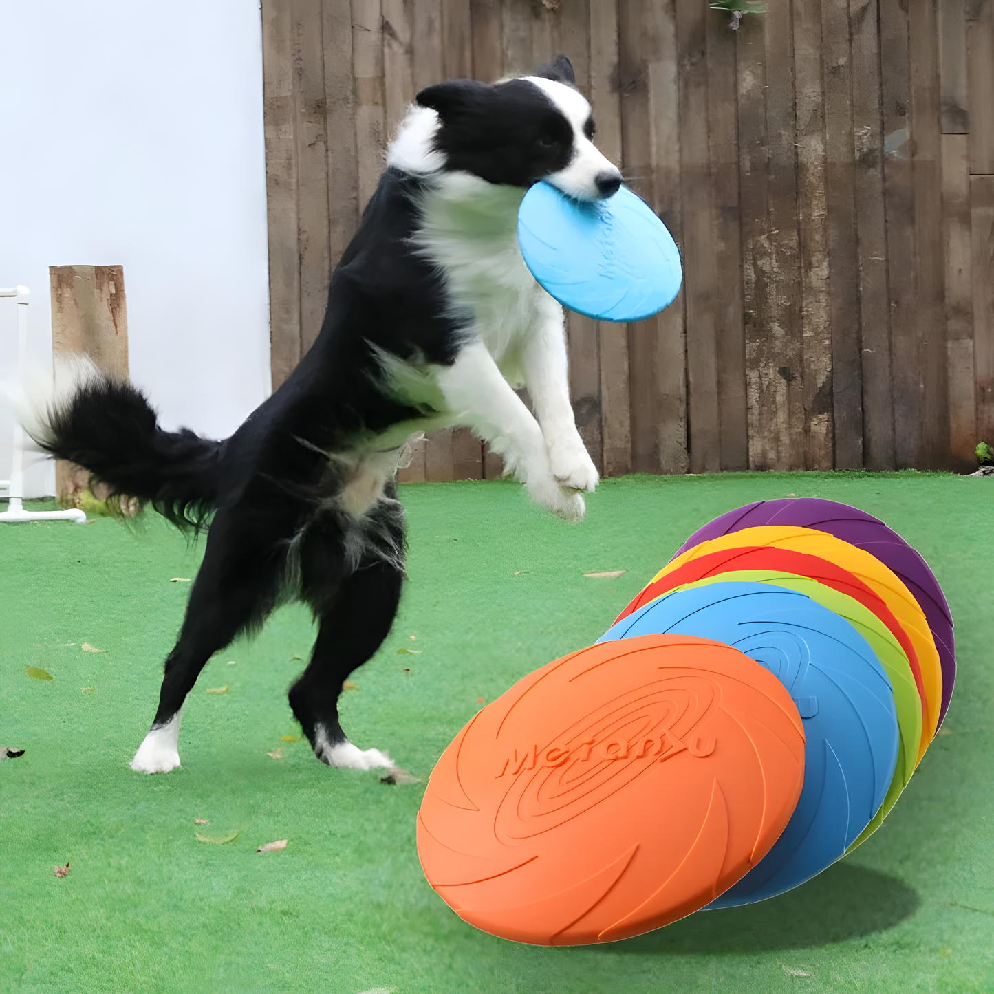 Bite-Resistant Natural Rubber Dog Frisbee - Soft Flexible Flying Disc Toy for Fetch & Outdoor Training