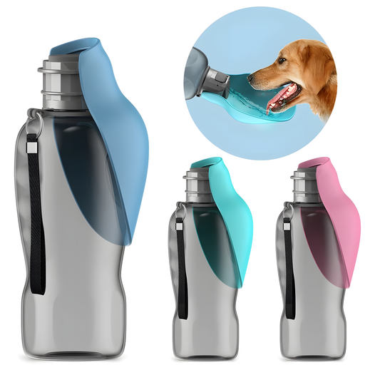 Auslaufsichere, tragbare Haustier-Wasserflasche – 2-in-1 Reise-Trinkflasche und Napf für Hunde