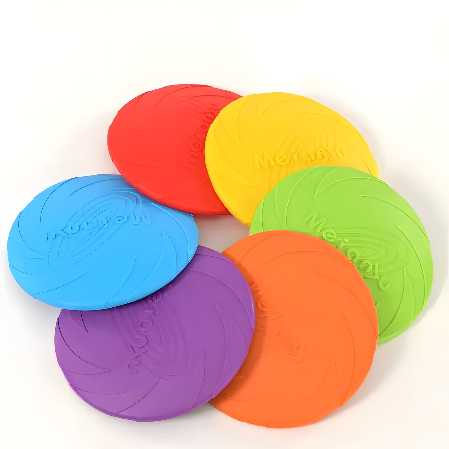 Bite-Resistant Natural Rubber Dog Frisbee - Soft Flexible Flying Disc Toy for Fetch & Outdoor Training