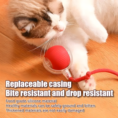 Smart Interactive Cat Ball Toy - Automatic Moving Rolling Ball with Rope Tail