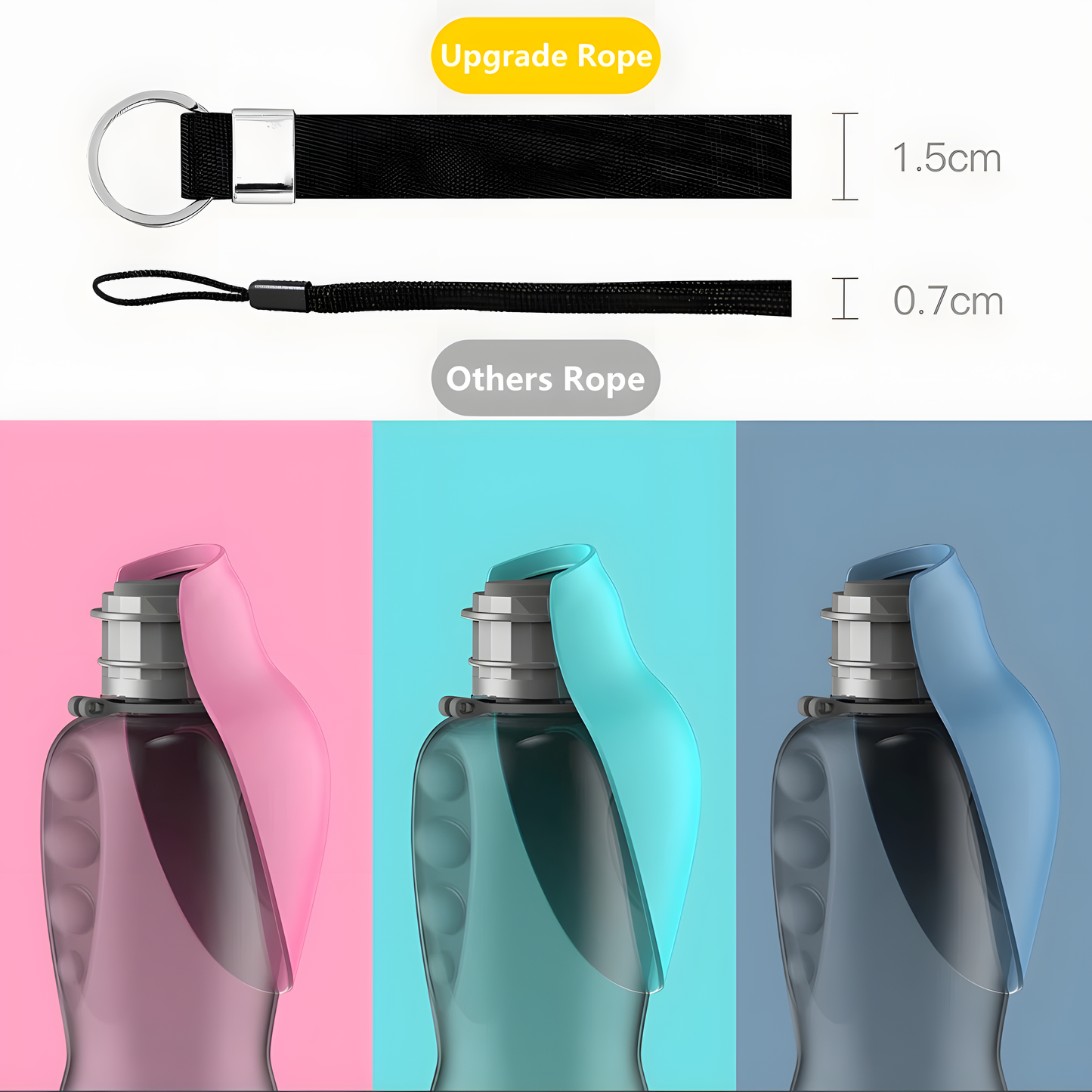 Leakproof Portable Pet Water Bottle - 2-in-1 Travel Drink Bottle & Bowl for Dogs