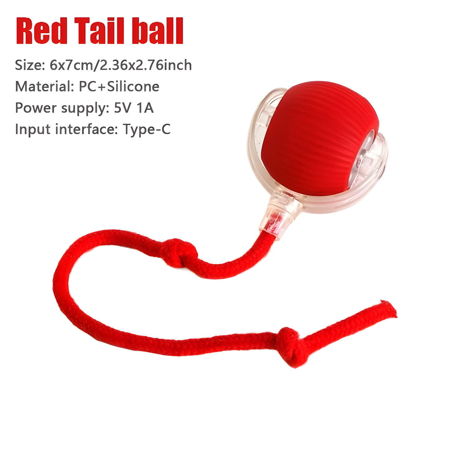 Smart Interactive Cat Ball Toy - Automatic Moving Rolling Ball with Rope Tail